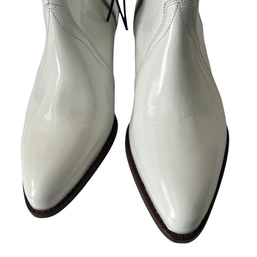 Free People New Frontier Western Boots In White Patent Leather Size 39.5 - Picture 7 of 14